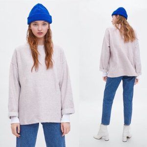 Zara Trafaluc Soft Feel Blush Oversized Sweater Sweatshirt